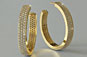 Diamond Pave Hoop Earrings 7ctw in Yellow Gold