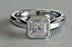 Asscher Diamond Solitaire Engagement Ring Bezel Rubover