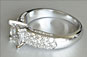 Cusion Cut Diamond Engagement Ring Pave Shoulders