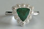Trillion Emerald and Diamond Engagement Ring