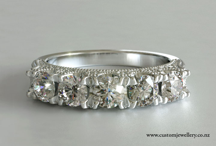 Vintage 5-stone Diamond Engagement Ring