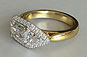 Yellow Gold Emerald Cut Diamond Engagement Ring Trillion Side Stones