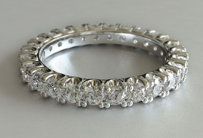 Custom Design Round Cut Diamond Eternity Ring