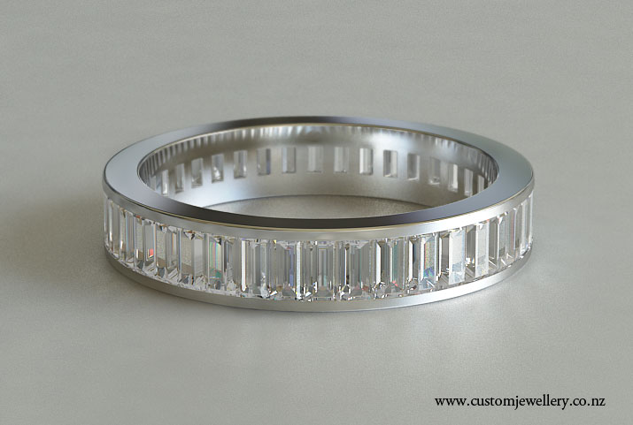 Classic Baguette Diamond Full Eternity Wedding Ring