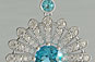 Aquamarine Art Deco Diamond Floral Style Earrings