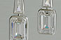 Classic Bezel Set Emerald Cut Pendant Diamond Earrings