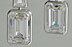 Contemporary Emerald Cut Bezel Set Diamond Earrings