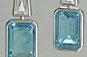 Aquamarine Earrings, Emerald cut Citrine, Diamond Earrings, Pendant Earrings, White Gold