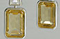 Citrine Earrings, Emerald cut Citrine, Diamond Earrings, Pendant Earrings, White Gold