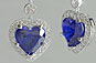 Vintage Style Heart Cut Sapphire Pendant Earrings