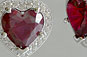 Vintage Style Heart Cut Ruby Pendant Earrings