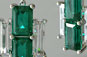 Art Deco Emerald cut Emeralds and Baguette Cut Diamond Earrings