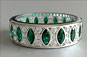 Emerald Marquise and Round Cut Vintage Diamond Band