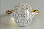 1ct Cushion Cut Diamond and Pear Diamond Cluster Yellow Gold Dress Ring