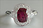 Ruby Cushion Cut and Pear Diamond Cluster Dress Ring
