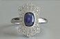 Cushion Cut Sapphire and Diamond Art Deco Vintage Ring