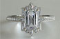 Edwardian Art Deco Emerald Cut Diamond Engagement Ring