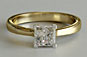 Yellow Gold Princess Cut Diamond Solitaire Engagement Ring