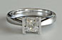 Princess Diamond Solitaire Engagement Ring Semi-rubover