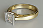 Yellow Gold Princess Diamond Solitaire Engagement Ring Semi-rubover