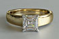 Yellow Gold Asscher Diamond Solitaire Engagement Ring