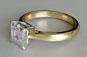 Yellow Gold Delicate Asscher Diamond Solitaire Engagement Ring