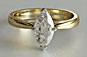 Yellow Gold Marquise Solitaire Diamond Engagement Ring