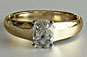 Cushion Cut Diamond Solitaire Engagement Yellow Gold Ring
