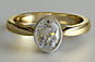 Yellow Gold Oval Diamond Solitaire Engagement Ring Rub Over