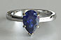 Pear Cut Sapphire Solitaire Engagement Ring Knife Edge Shank