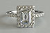 Emerald Cut Solitaire Engagement Ring Halo Micro-prong Setting