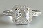 Asscher Cut Diamond Engagement Ring Halo Style
