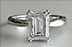 Emerald Cut Solitaire Diamond Engagement Ring with Split Prong Setting