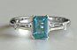 Aquamarine and Diamond Engagement Ring Emerald Cut