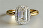 Vintage Emerald Cut Diamond Engagement Ring in Yellow Gold