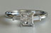 3-Stone Princess Cut Diamond Engagement Ring - Baguette Sides