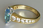 Aquamarine Marquise and Diamond Engagement Ring