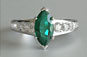 Marquise Emerald Engagement Ring Tapered Sidestones