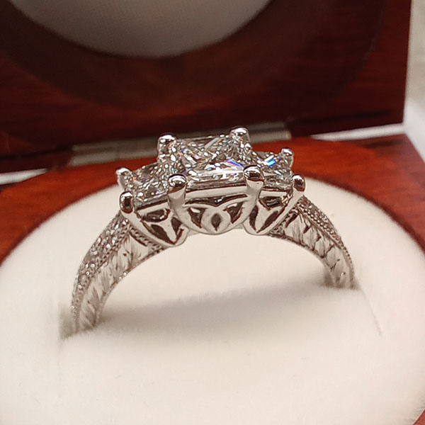 engraved diamond engagement ring nz