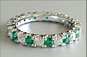 Custom Design Round Cut Emerald and Diamond Eternity Ring