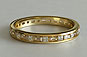 Yellow Gold Baguette and Princess Cut Diamond Wedding Ring or Eternity Band